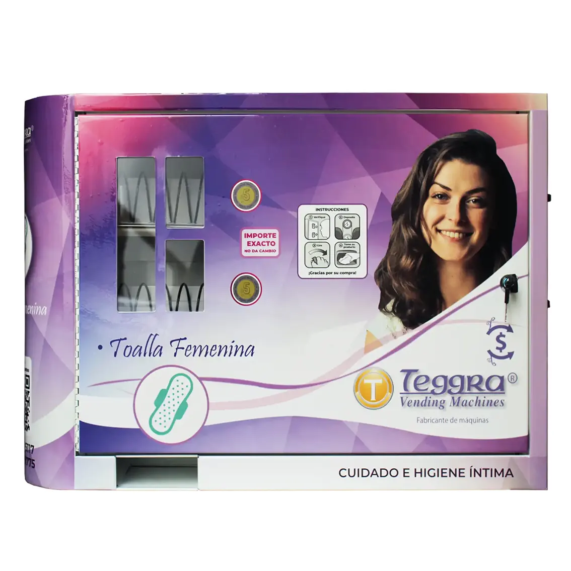 Máquina expendedora de toallas femeninas 2 resortes