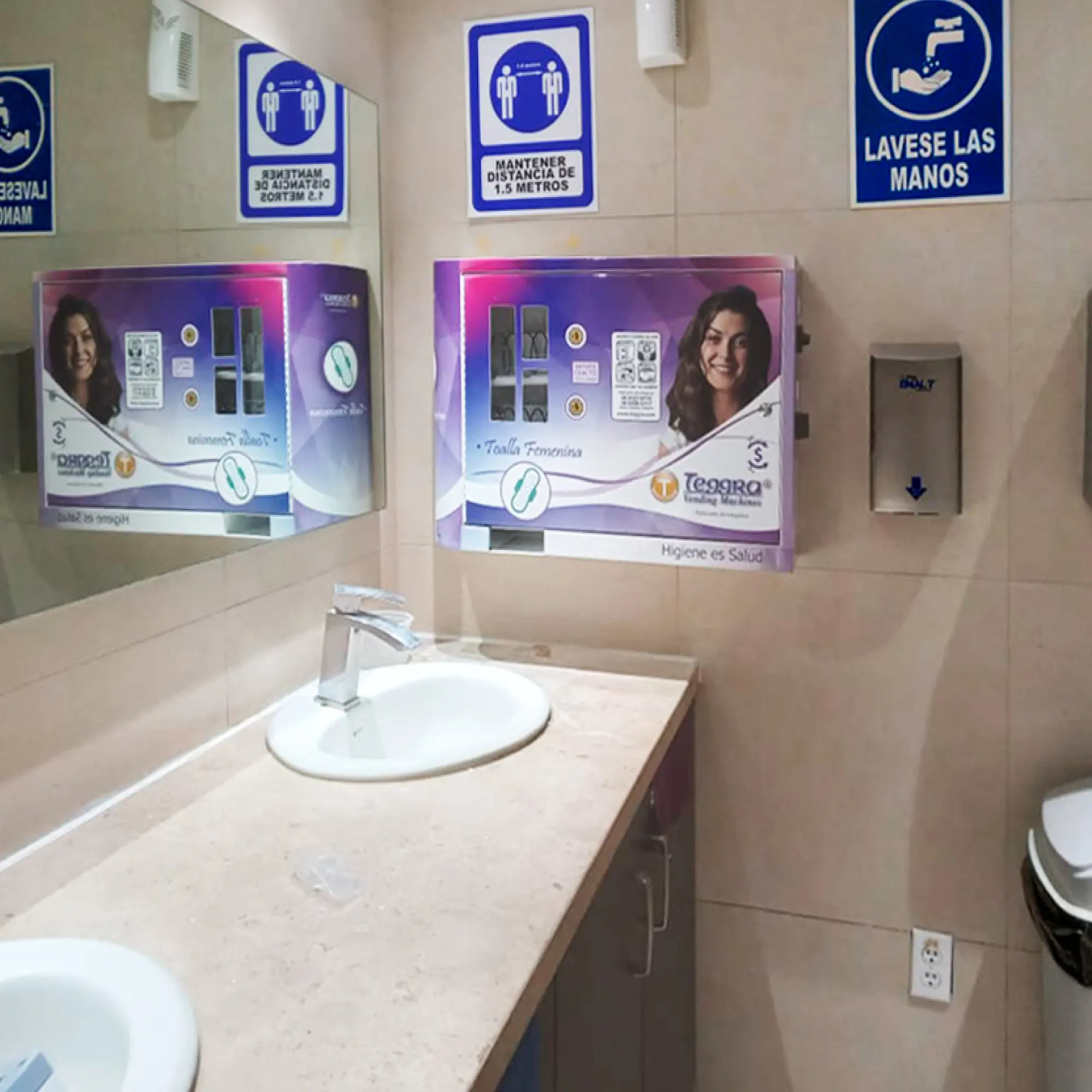 Máquina expendedora de toallas femeninas 2 resortes