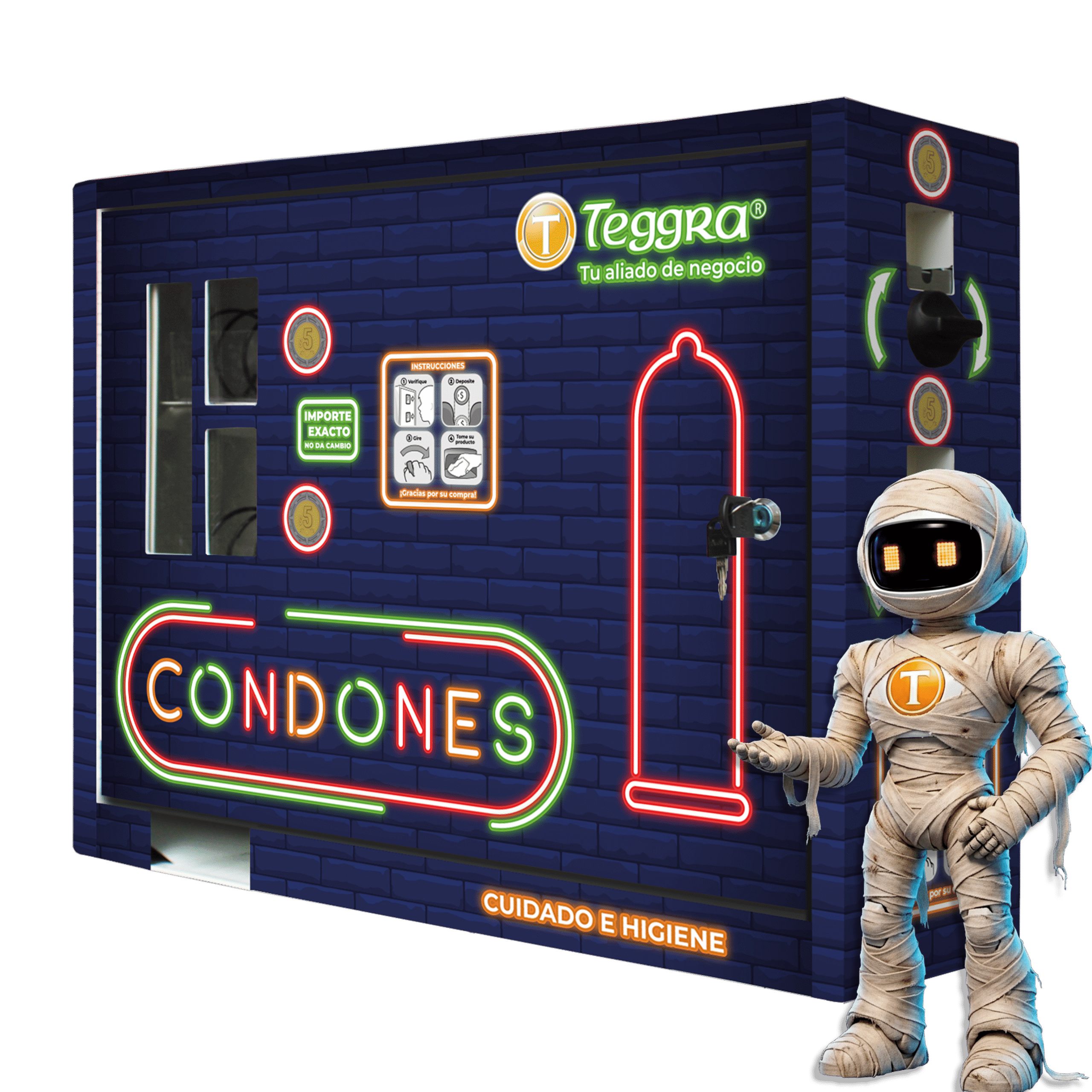 Máquina expendedora de condones modelo 2 resortes