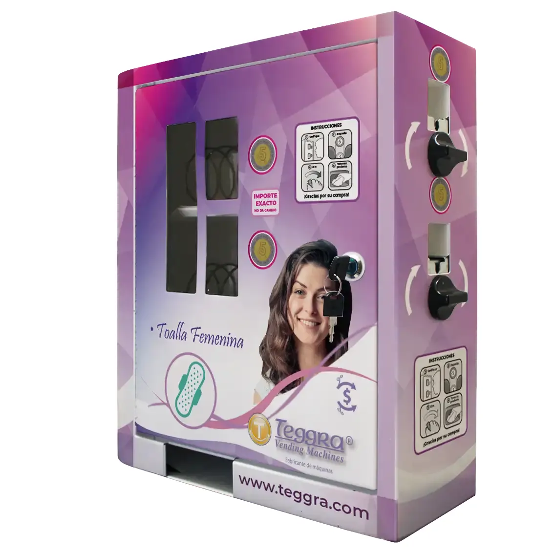 Máquina expendedora de toallas femeninas mini 2 resortes