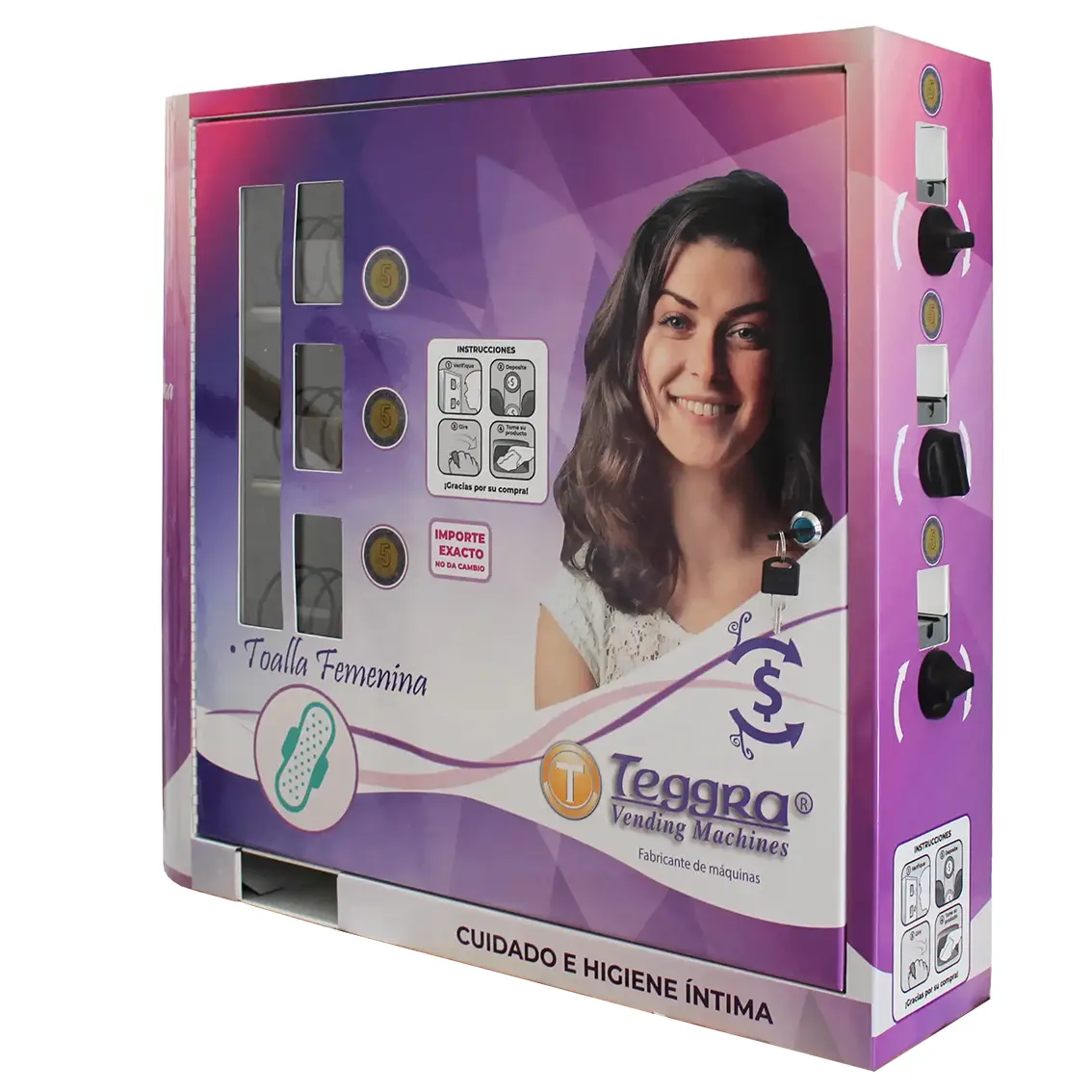 Máquina expendedora de toallas femeninas 3 resortes