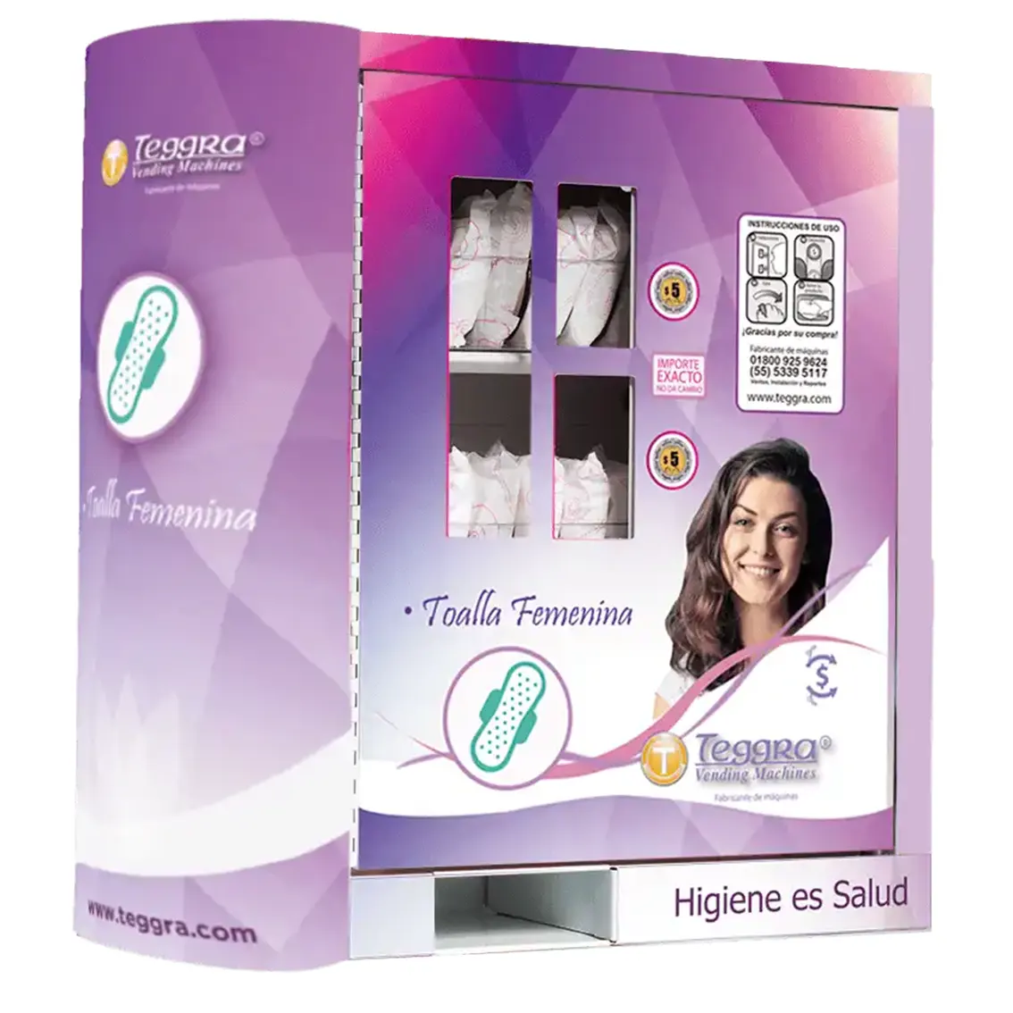 Máquina expendedora de toallas femeninas mini 2 resortes