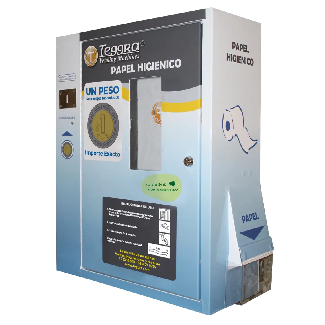 Máquina expendedora de papel higiénico modelo junior