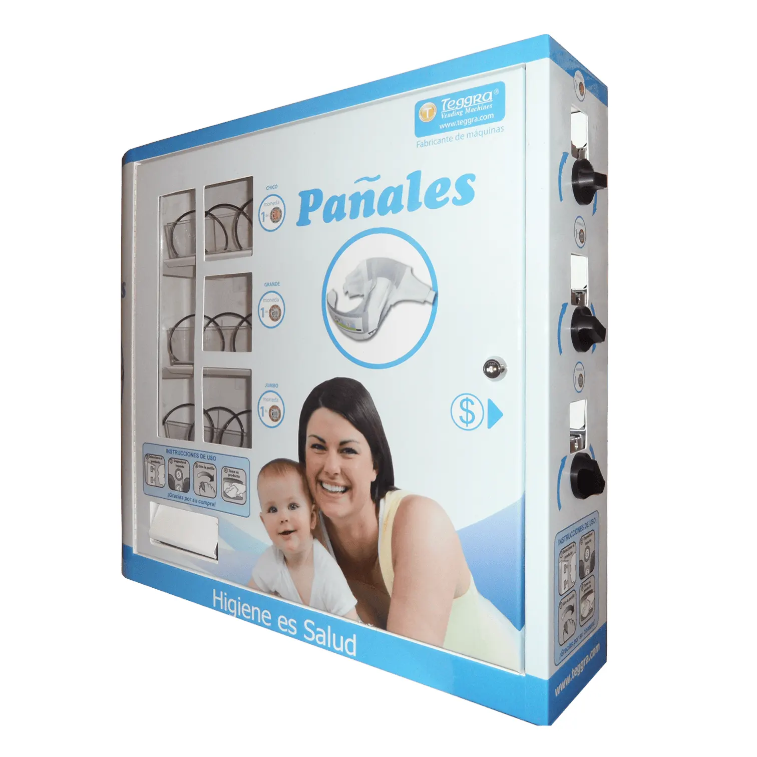 Máquina expendedora de pañales modelo 3 resortes