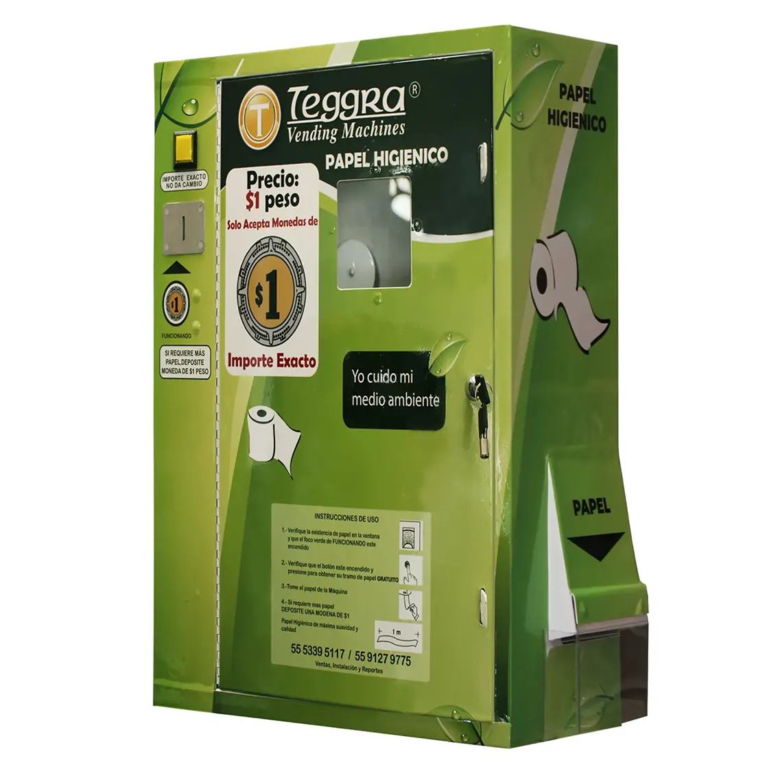 Máquina expendedora de papel modelo security plus para torniquete