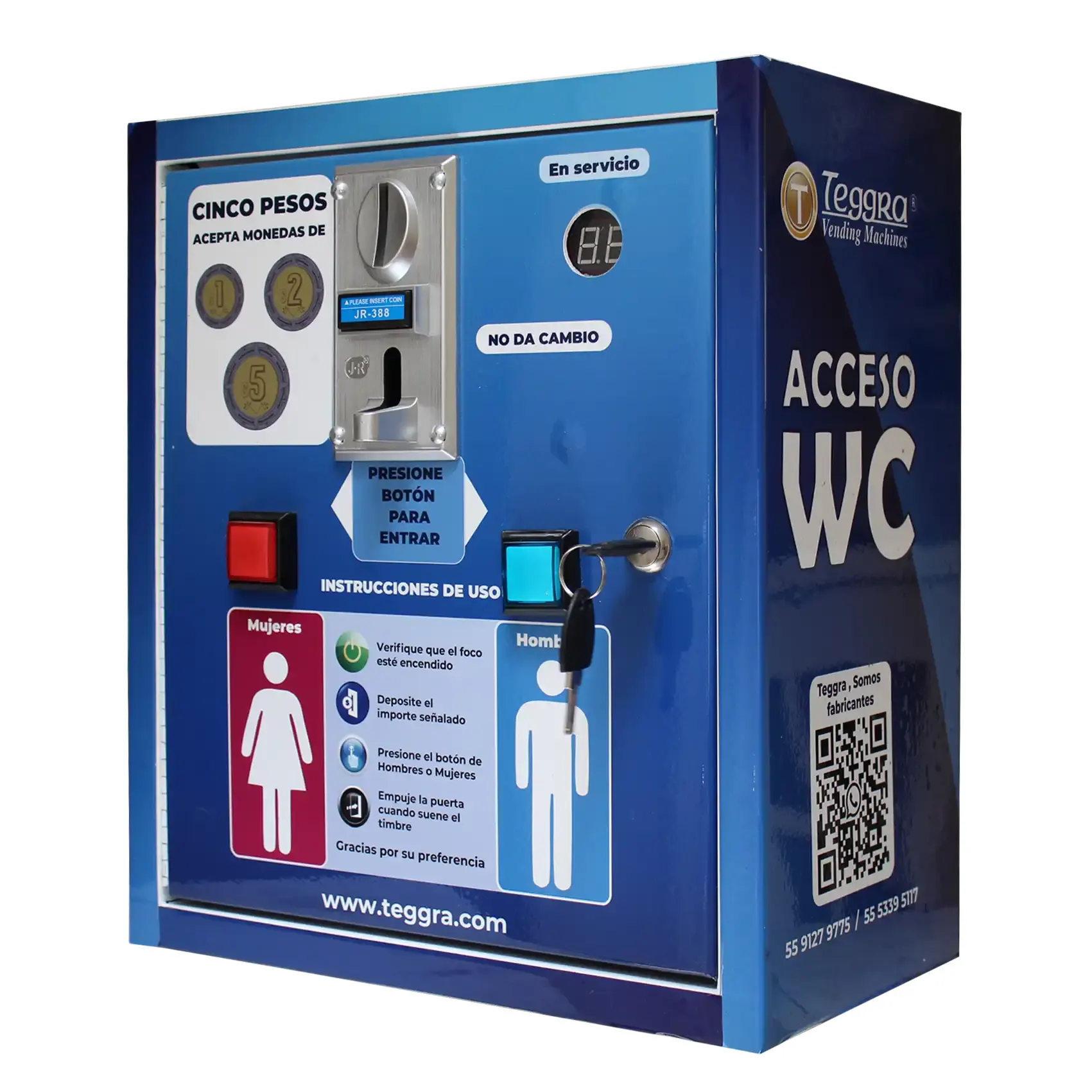 Máquina de control de acceso 2 puertas multimonedas