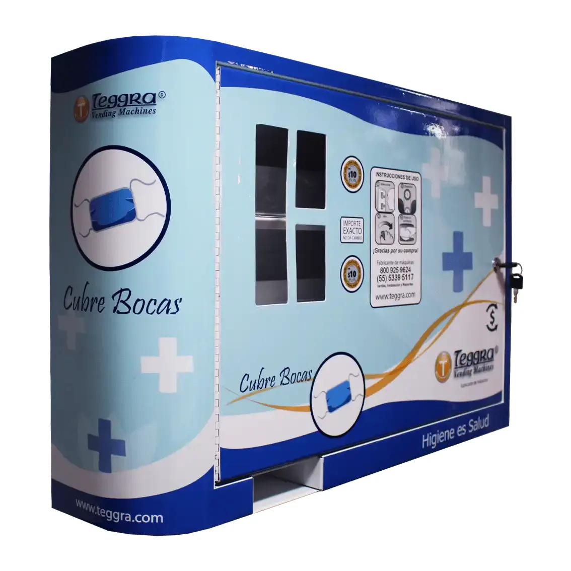 Máquina expendedora de cubrebocas modelo dos resortes