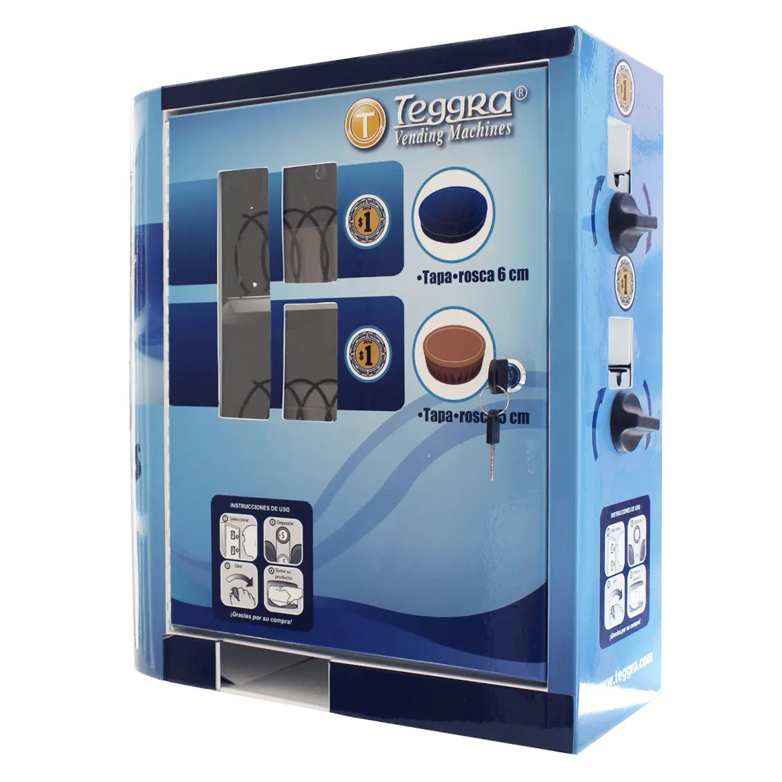 Máquina expendedora de tapas modelo mini dos resortes