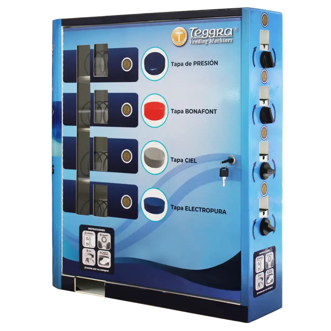 Máquina expendedora de tapas modelo cuatro resortes