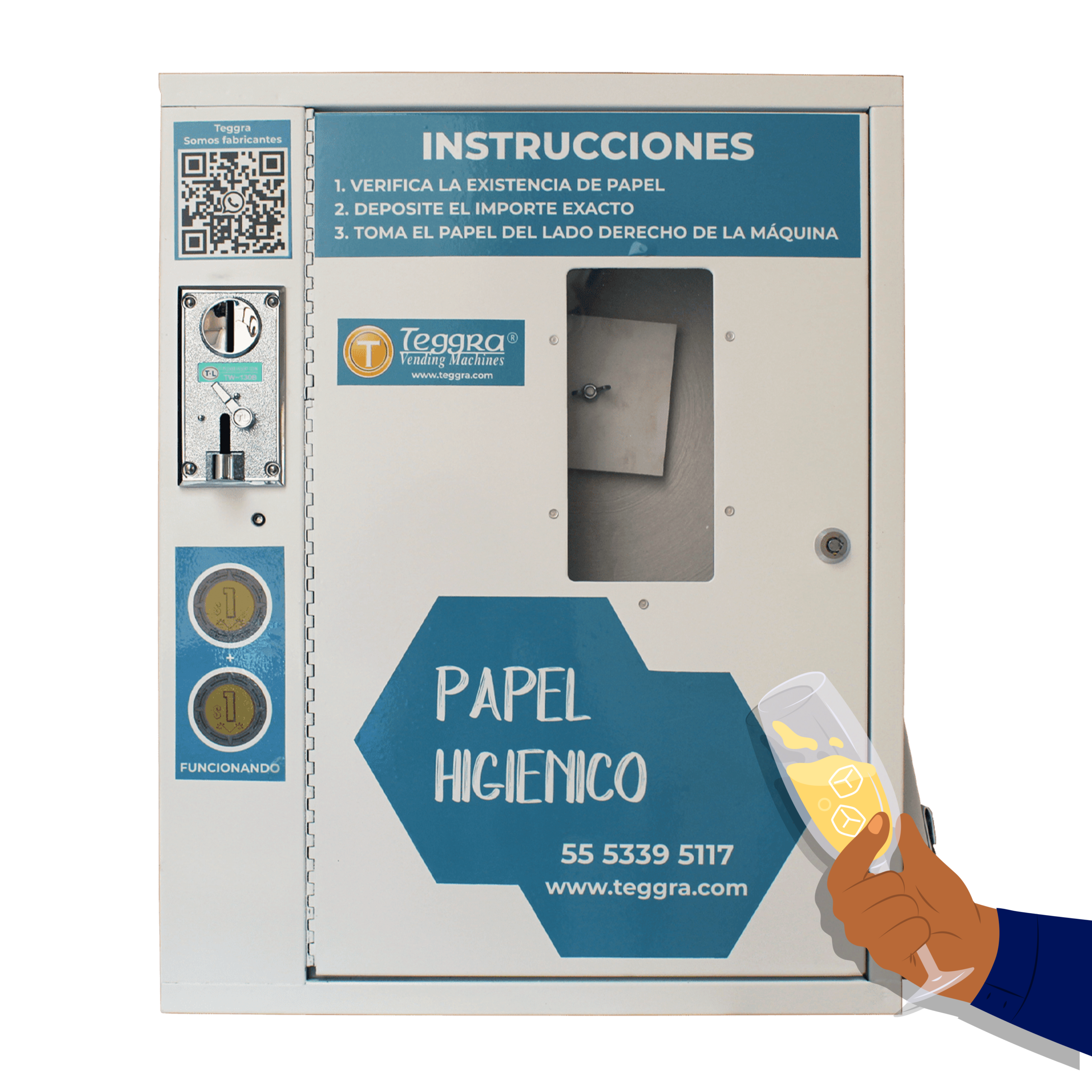 Máquina expendedora de papel higiénico modelo básico