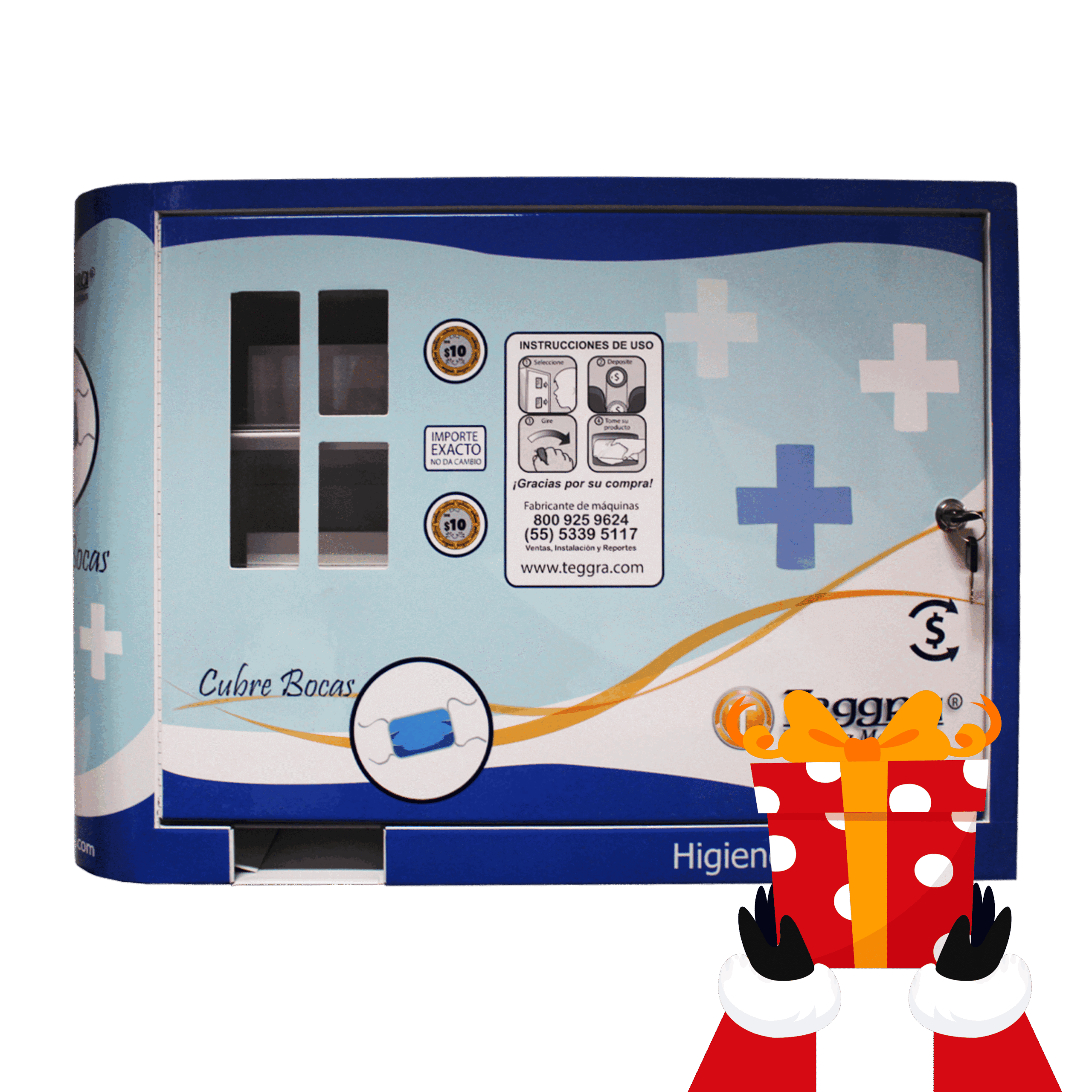 Máquina expendedora de cubrebocas modelo dos resortes