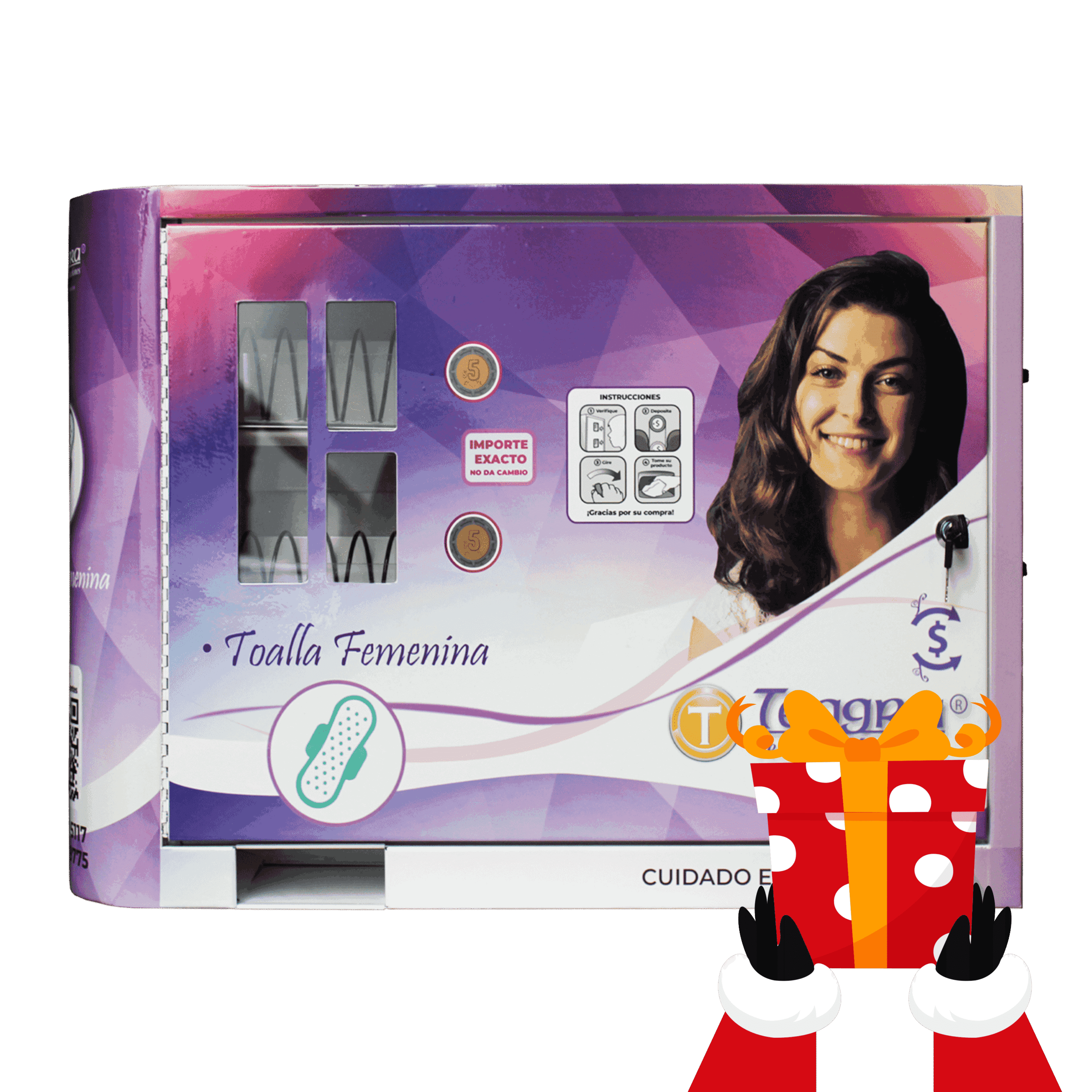 Máquina expendedora de toallas femeninas 2 resortes (VT2R)