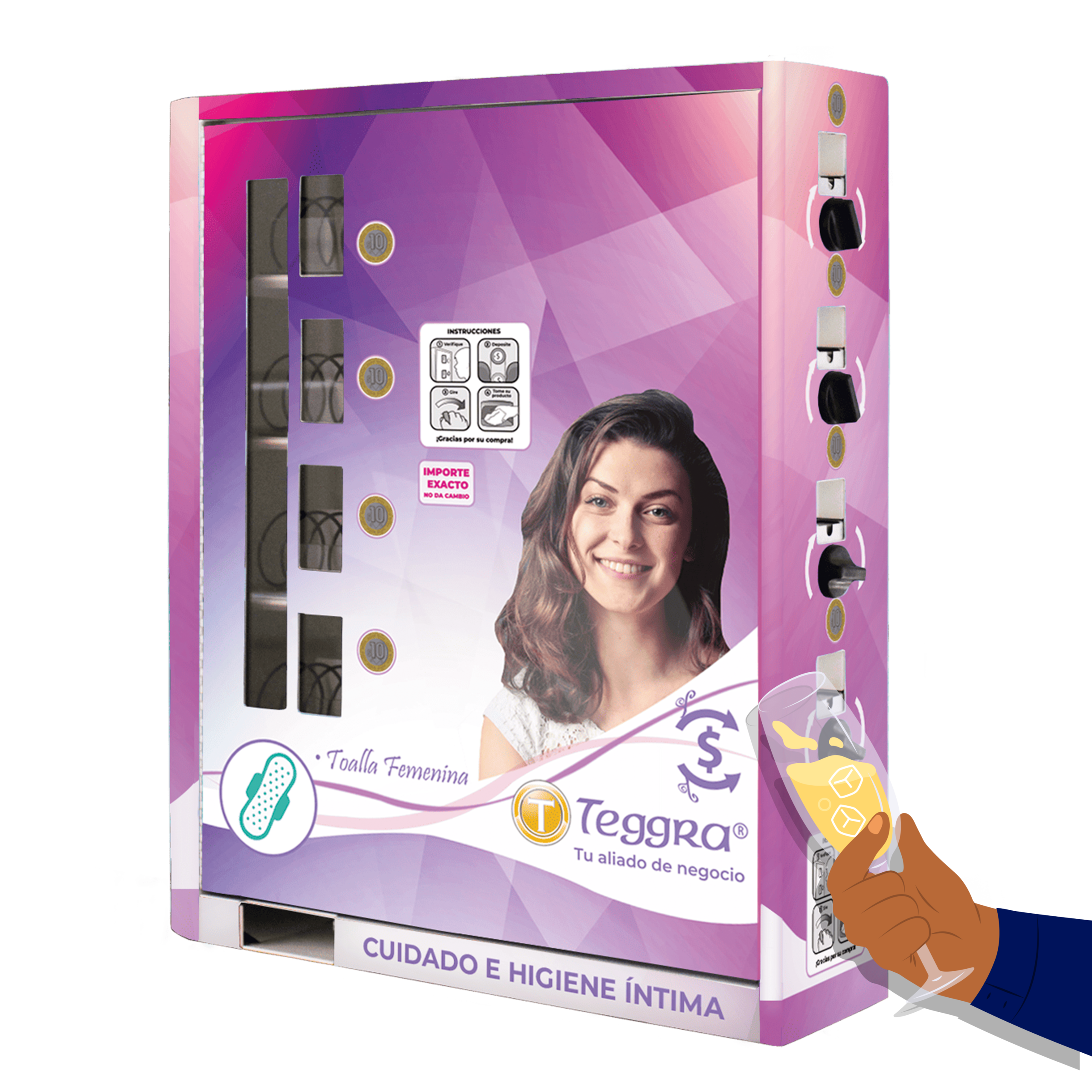 Máquina expendedora de toalla femenina 4 resortes (VT4R)