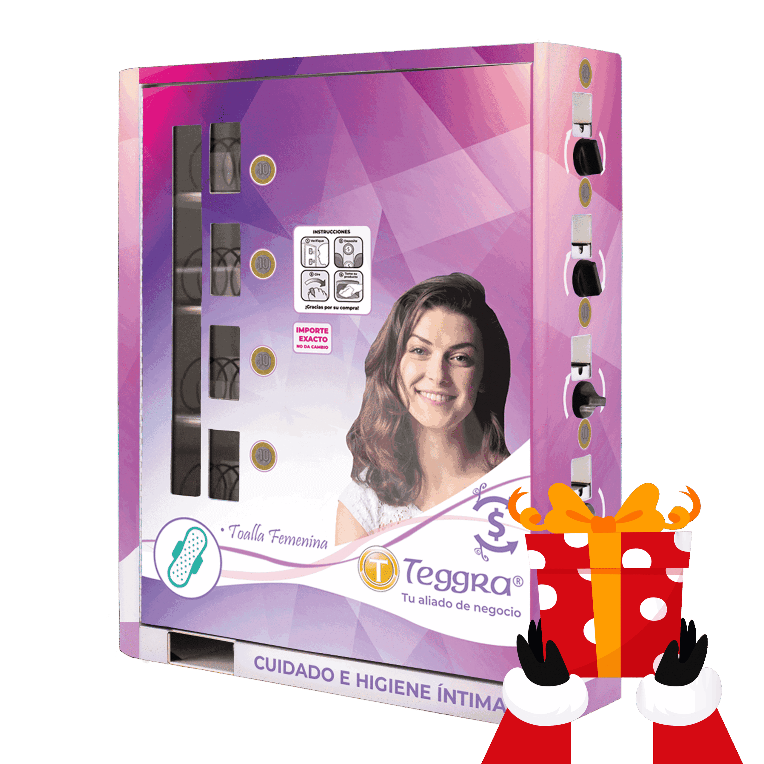 Máquina expendedora de toalla femenina 4 resortes (VT4R)