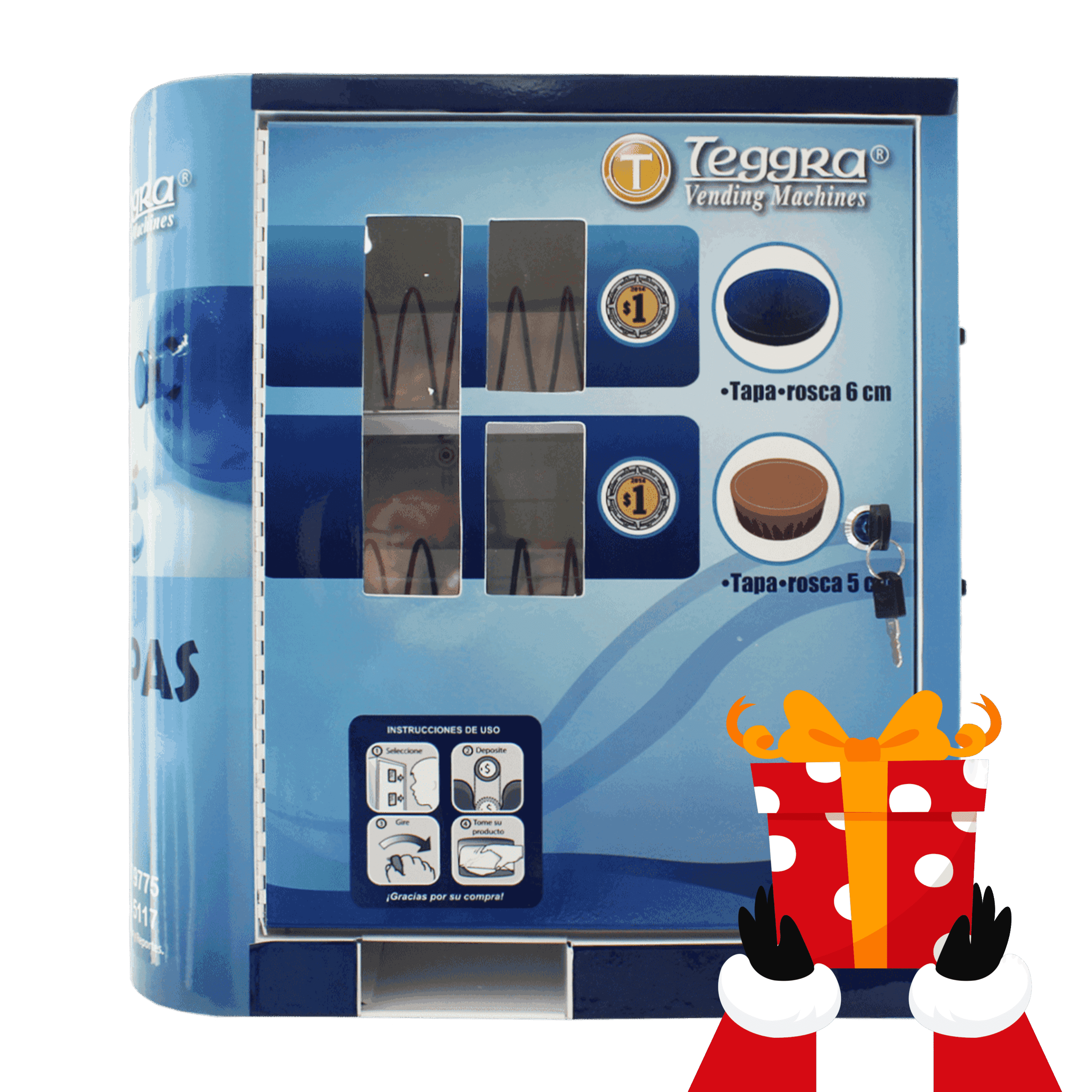 Máquina expendedora de tapas modelo mini dos resortes