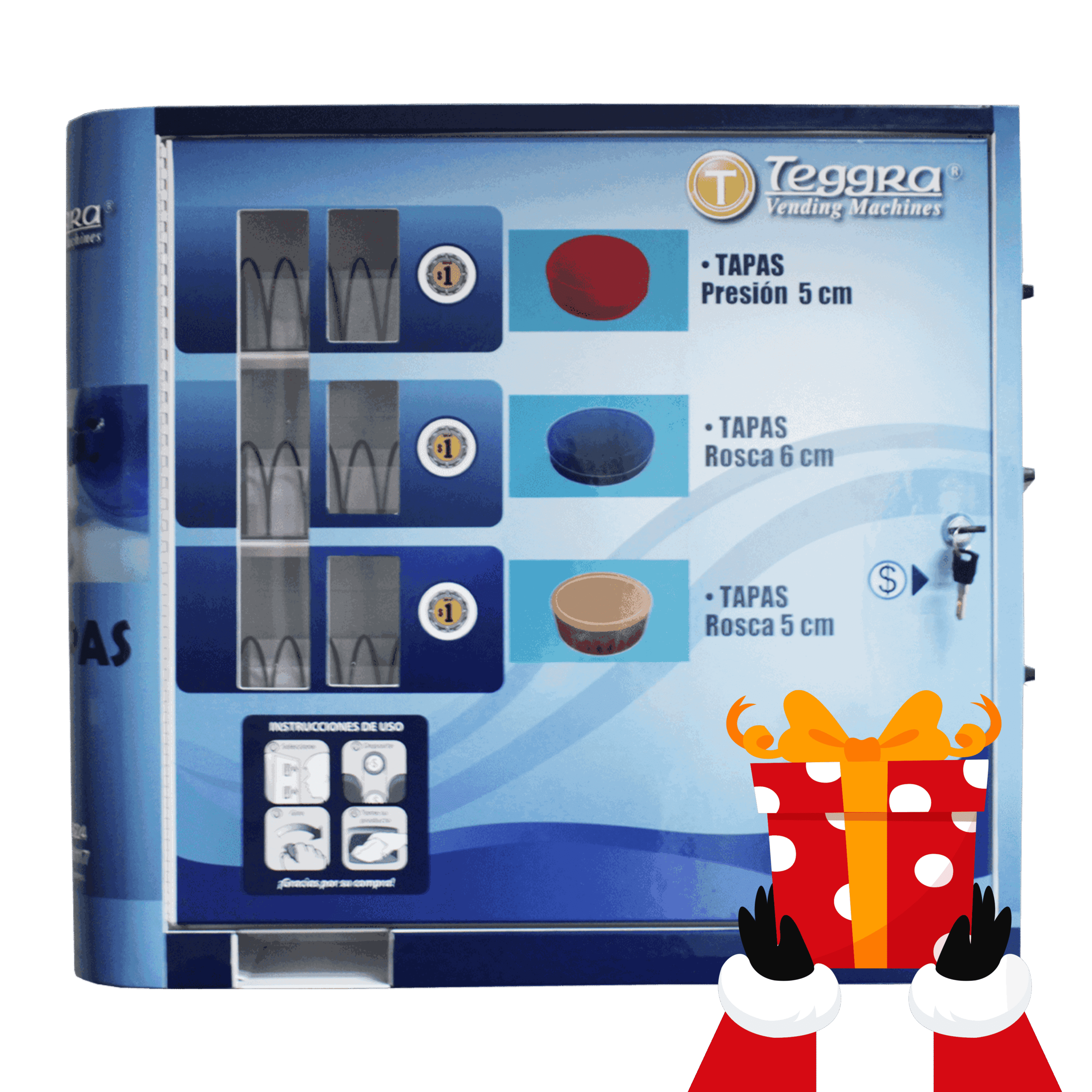 Máquina expendedora de tapas modelo tres resortes