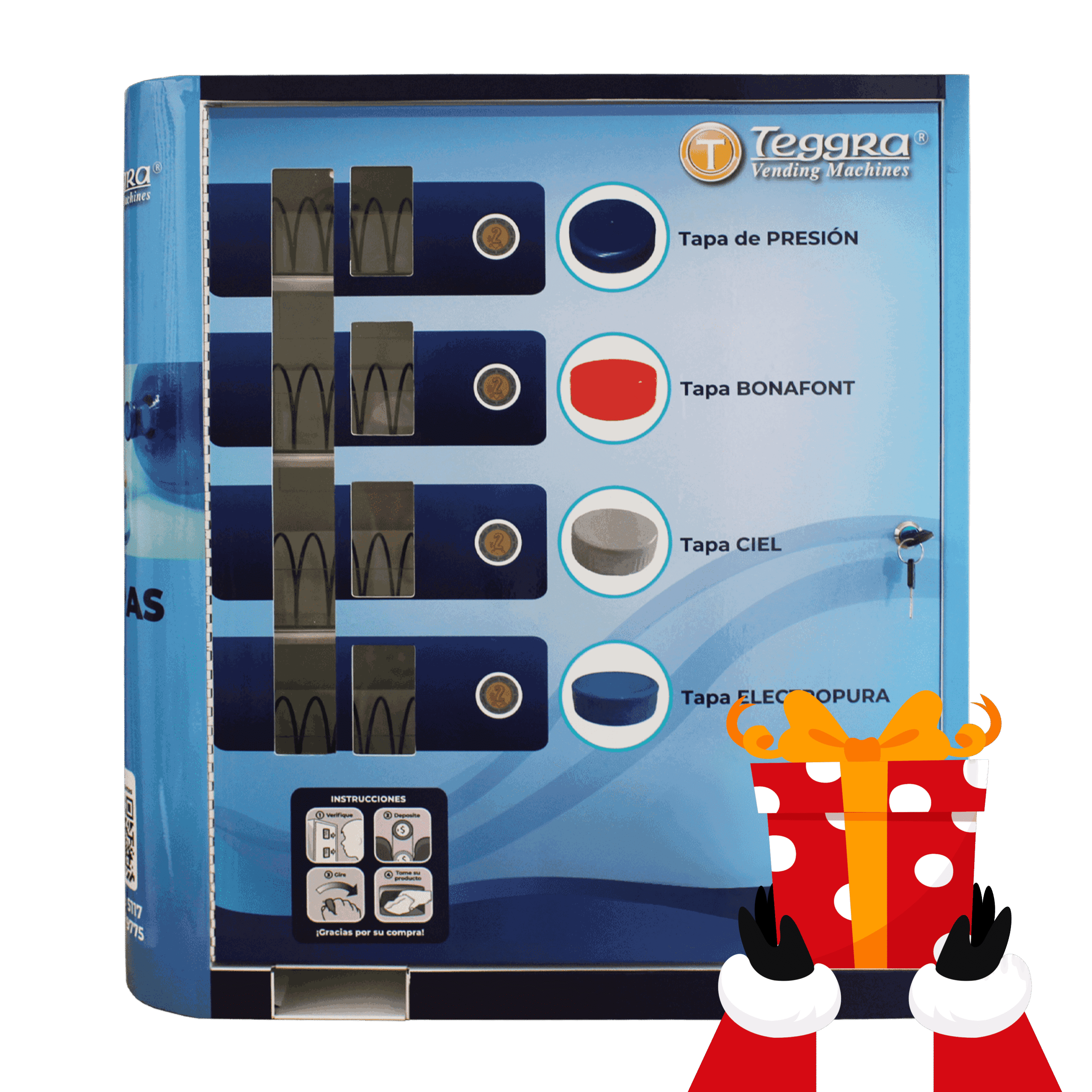 Máquina expendedora de tapas modelo cuatro resortes