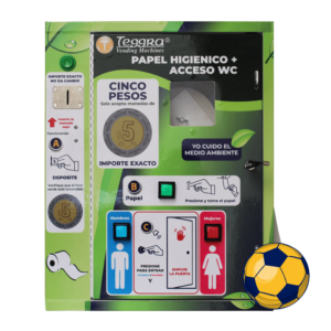 Máquina expendedora de papel y control de 2 puertas combo