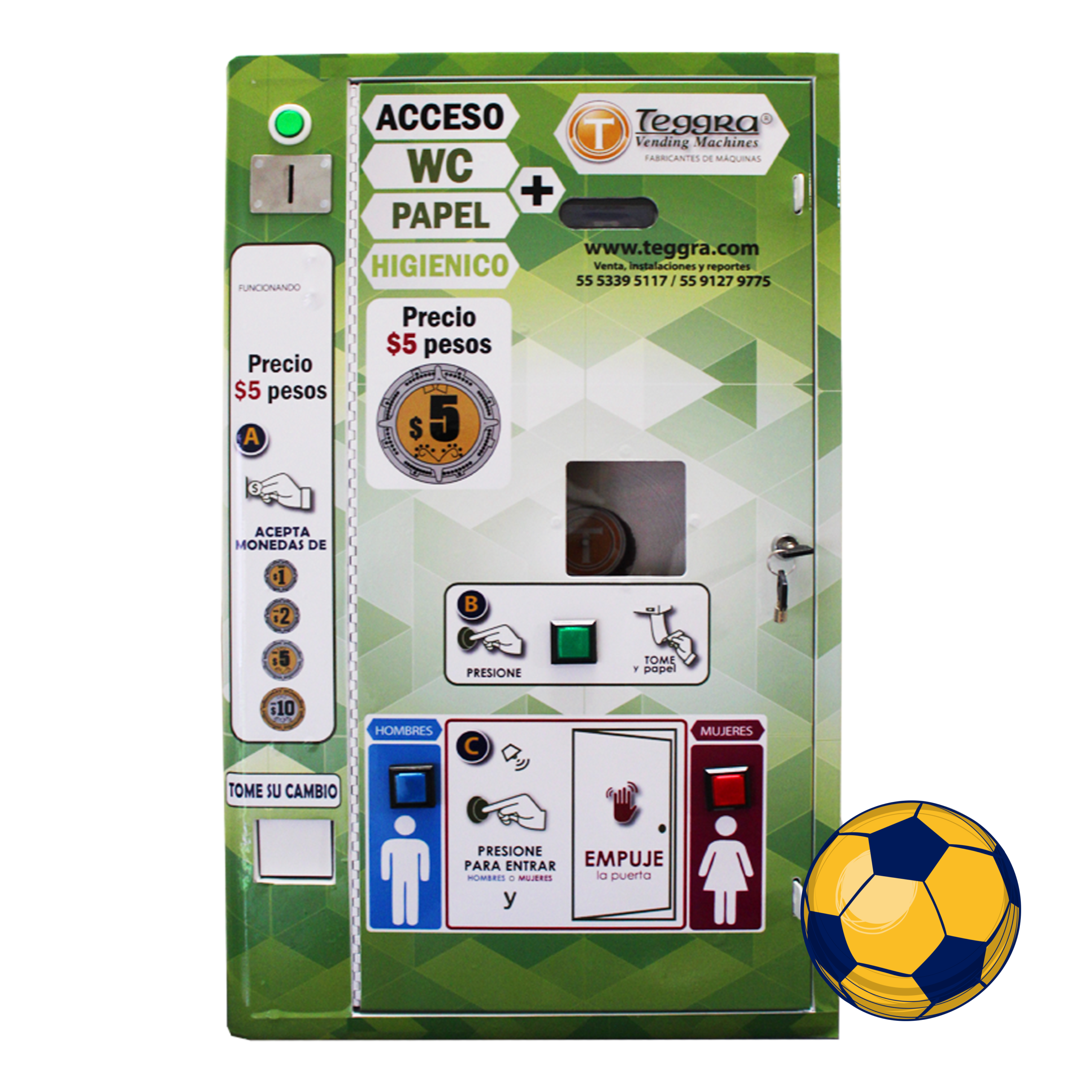 Máquina expendedora de papel y control de acceso 2 puertas Master