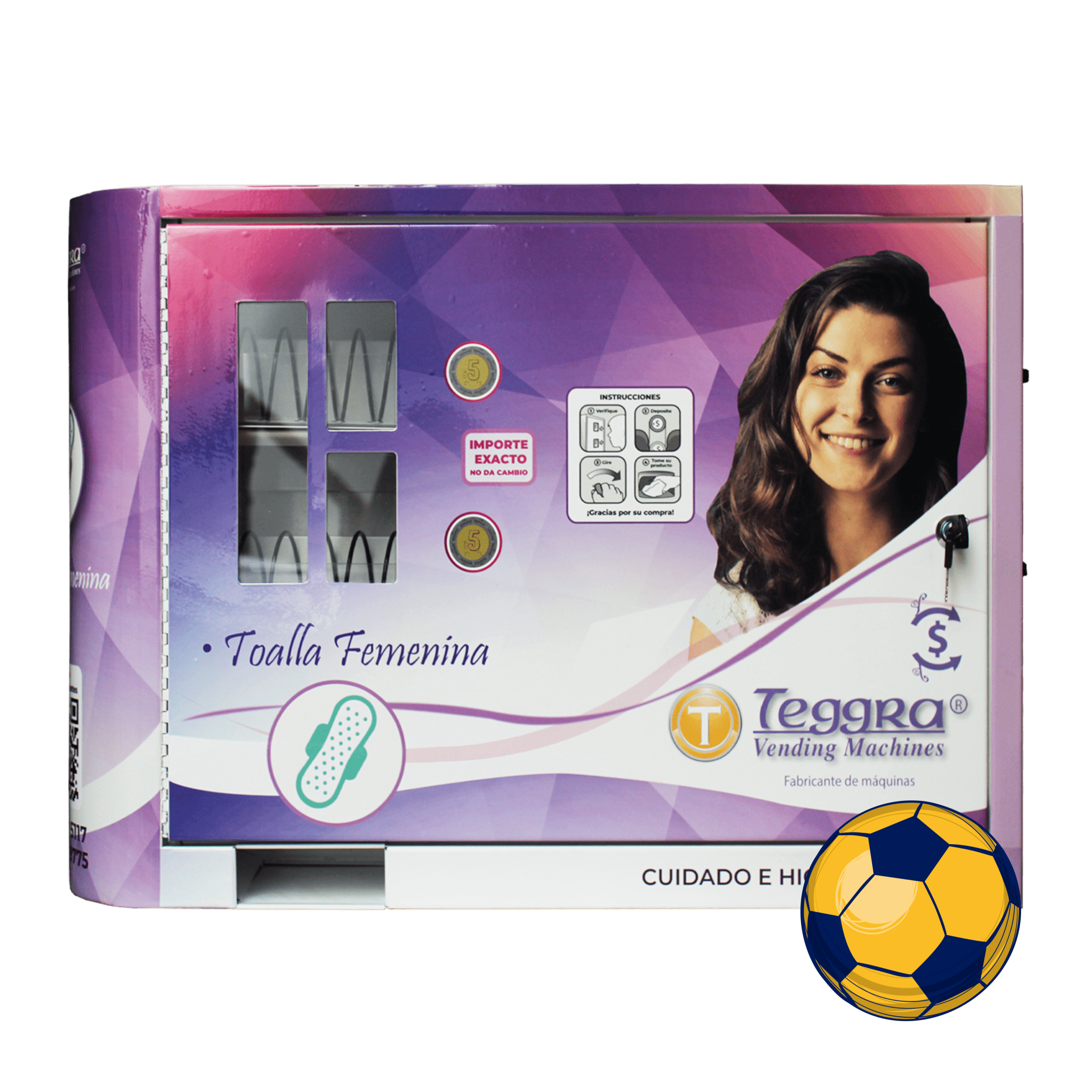 Máquina expendedora de toallas femeninas 2 resortes (VT2R)