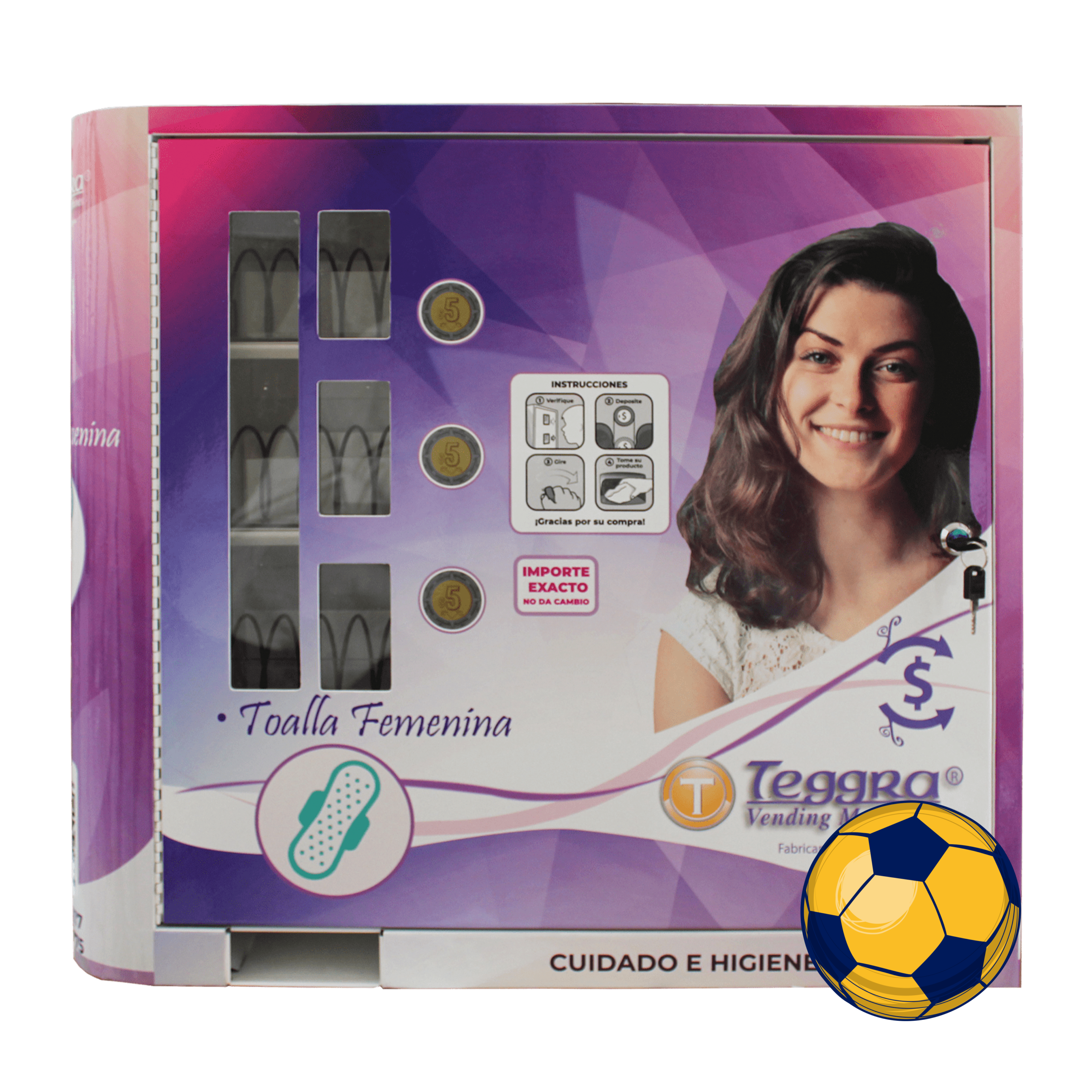 Máquina expendedora de toallas femeninas 3 resortes (VT3R)